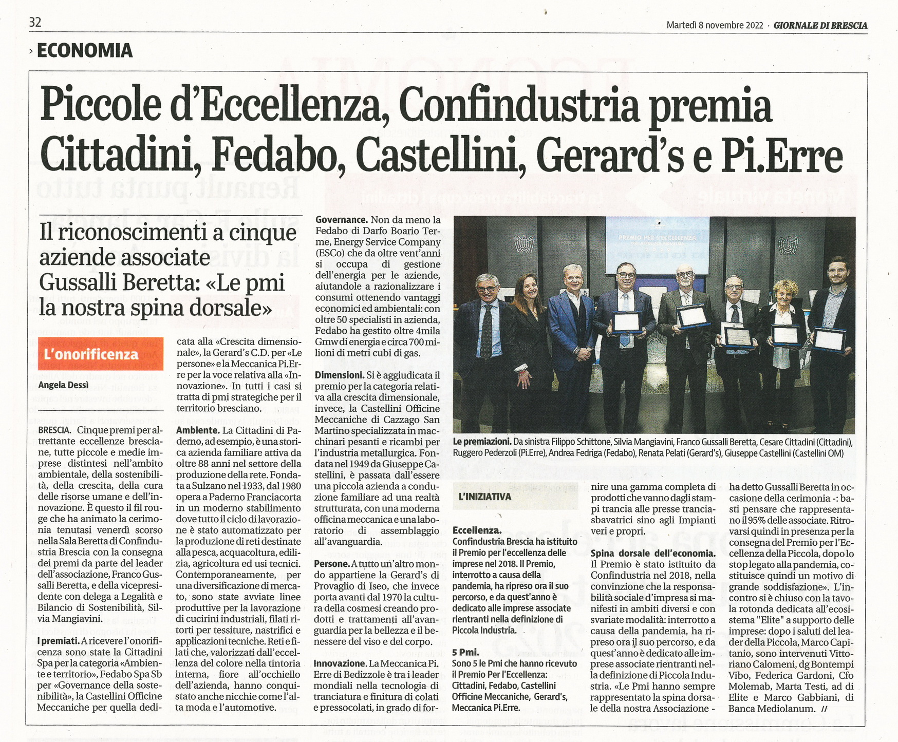 Giornale di Brescia - Premio Eccellenza PMI 2022
