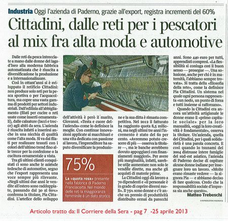  Articolo Corriere Sera - 25 aprile 2013 | Cittadini