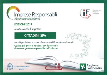 Award 'Impresa Responsabile' - ed. 2017 | Cittadini