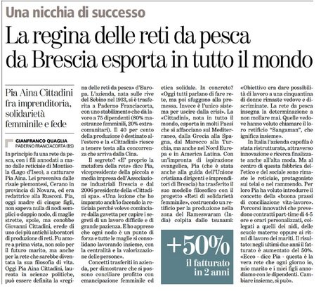 Articolo su La Stampa