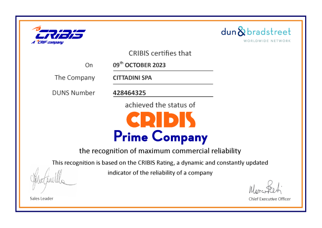 Premio "CRIBIS Prime Company" - 2023