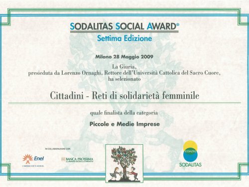 Premio Nazionale Sodalitas Social Award 2009